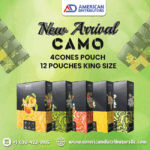 CAMO NATURAL LEAF CONES 4CONES POUCH / 12 POUCHES KING SIZE