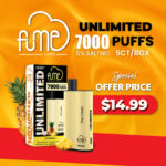 FUME UNLIMITED 5% RECH. DISPO (70ML) 7000 PUFFS 5CT/ BOX